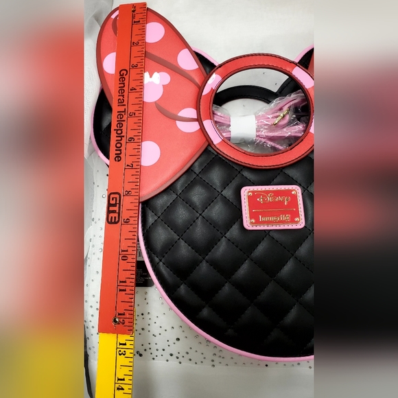 LOUNGEFLY Disney Minnie Mouse Quilted Bow Purse or Crossbody Bag! NWT! - Picture 10 of 16